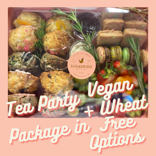 Tea Party Package (VEGAN + WHEAT FREE OPTIONS). LOCAL PICK UP + DELIVERY ONLY